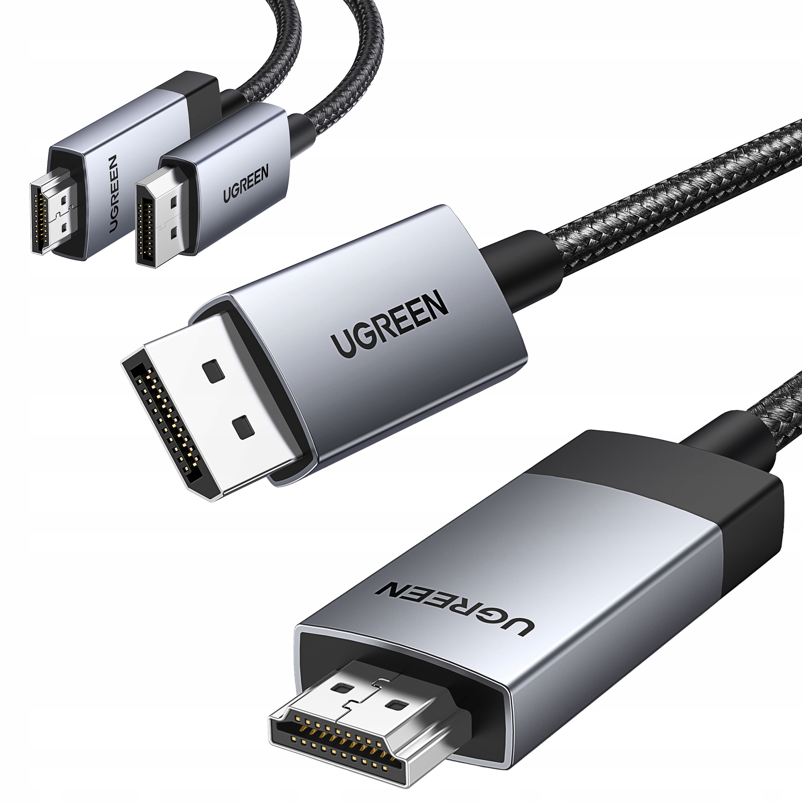 Ugreen Kabel Przewód Wideo Displayport Dp Do Hdmi Full Hd 2K Uhd 4K 60Hz 2m