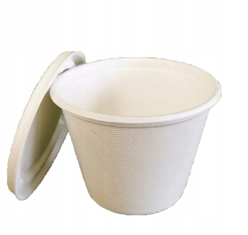 

Kubek na zupę 400 ml z pokrywką z trzciny cukrowej