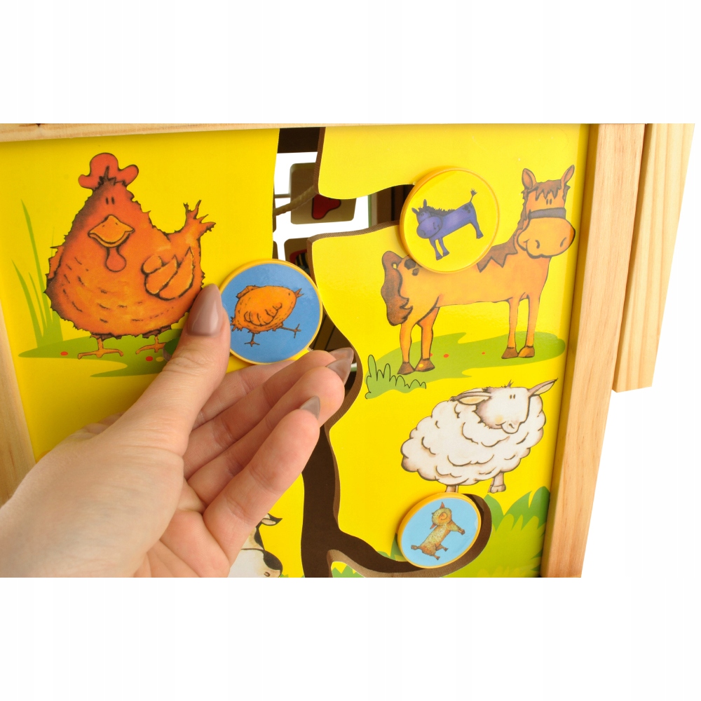 Drewniany Pchacz Chodzik Edukacyjny dla Dzieci Interaktywny Jeździk Kostka Baterie nie wymagane