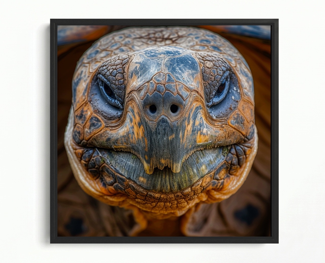 Obraz Rám Americký Box Želva Portrét Makro Fotografie Příroda Fauna 80x80