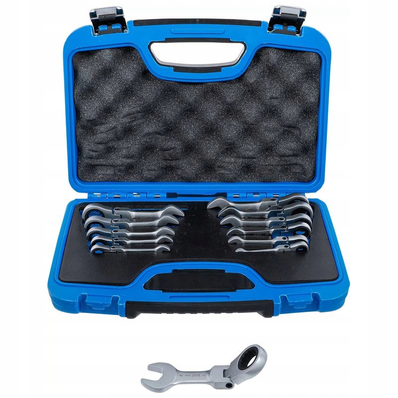 Sada očkoplochých klíčů s ráčnou krátké zlomené 8-19 mm 12 ks