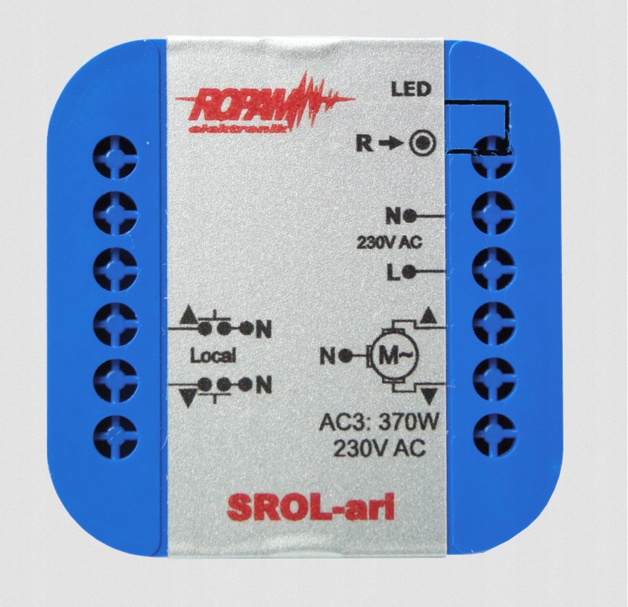 Bezdrôtový ovládač roliet Ropam SROL-ari 230VAC, 1-kanálový