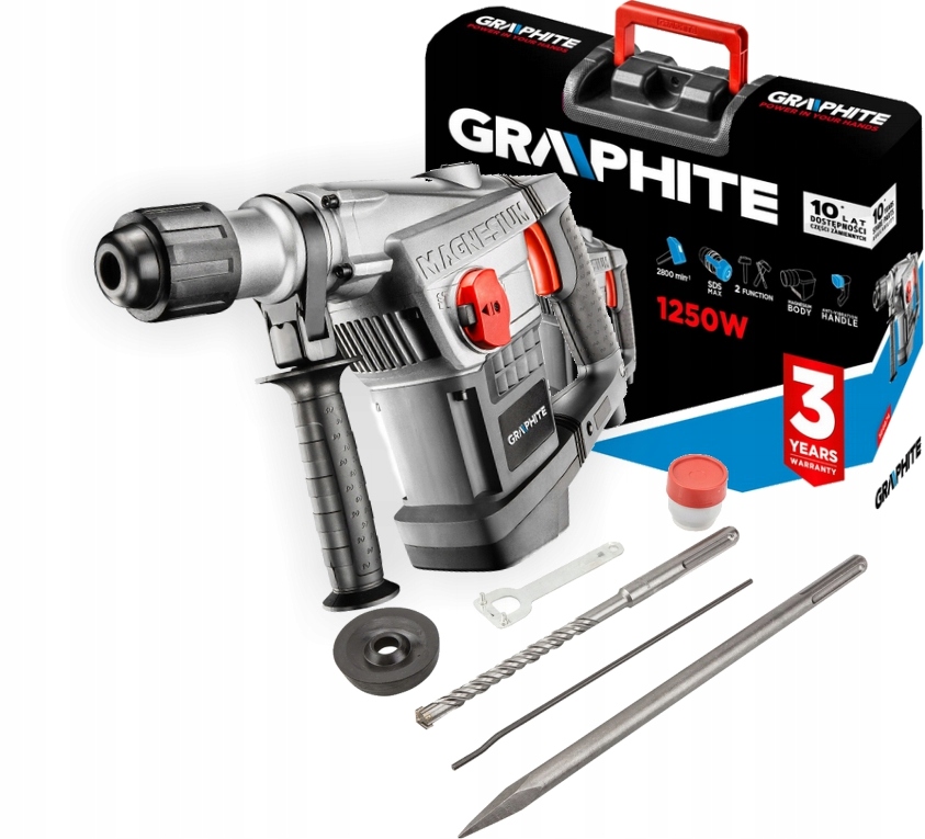 GRAPHITE 58G874 Młot udarowy SDS Max 1250W, walizka