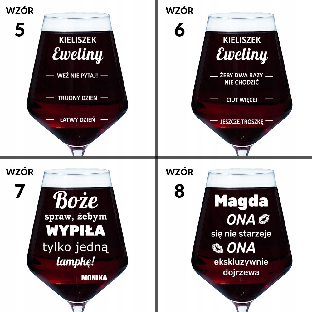 KIELISZEK DO WINA Z GRAWEREM KROSNO prezent żony dziewczyny kobiety mamy Marka inna