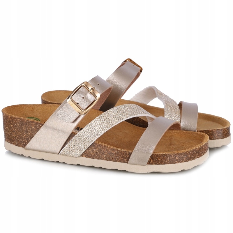 Nazouváky pantofle Dr Brinkmann 700753-82 Gold zlaté Eko zdravotní VEL..40