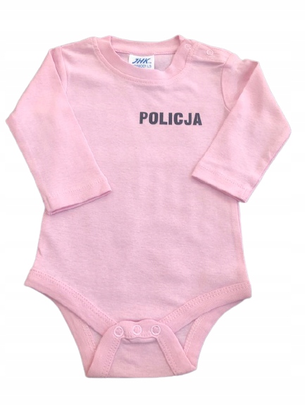 

Body dziecięce Policja na 6 m. dł.rękaw, różowy