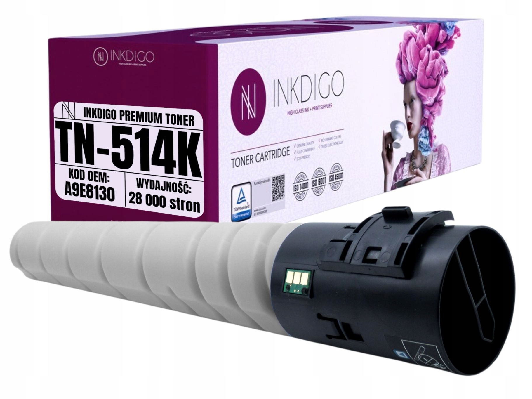 Toner TN514K Náhrada Pro Tiskárny Konica Minolta Bizhub C458 C558 C658
