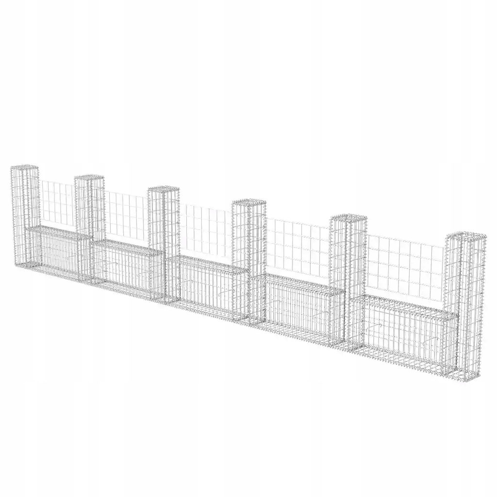 Gabionový koš z galvanizované oceli 570x20x100 cm, stříbrný