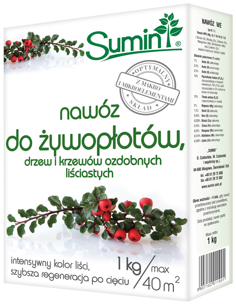 

Sumin Nawóz do żywopłotów i krzewów ozdobnych 1 kg