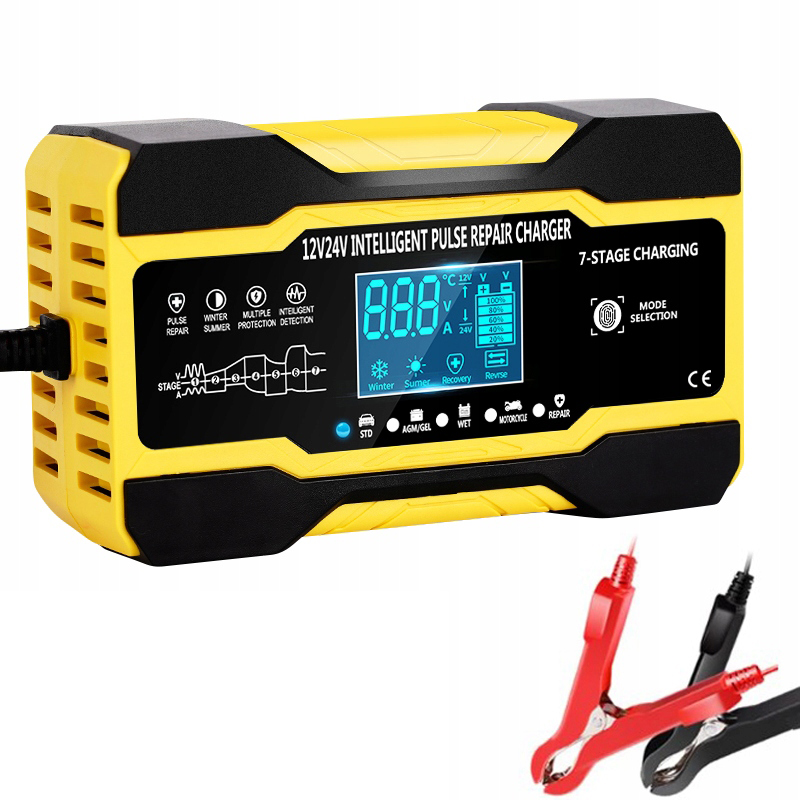 

Prostownik Automatyczny 12V 24V żółty