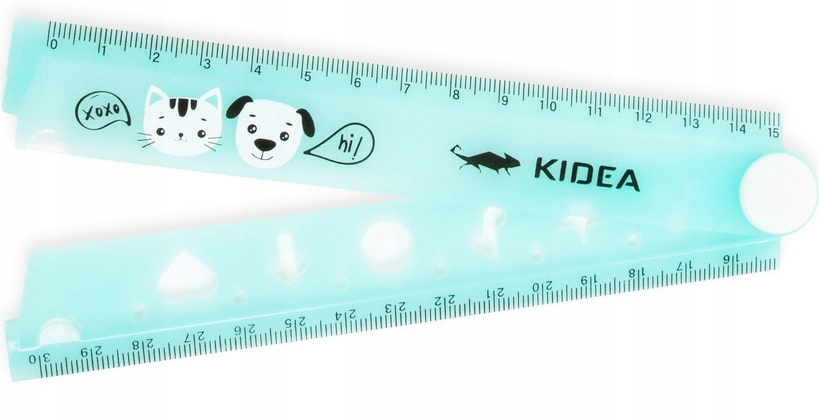 

Linijka Składana Z Szablonami 15-30cm Turkusowa