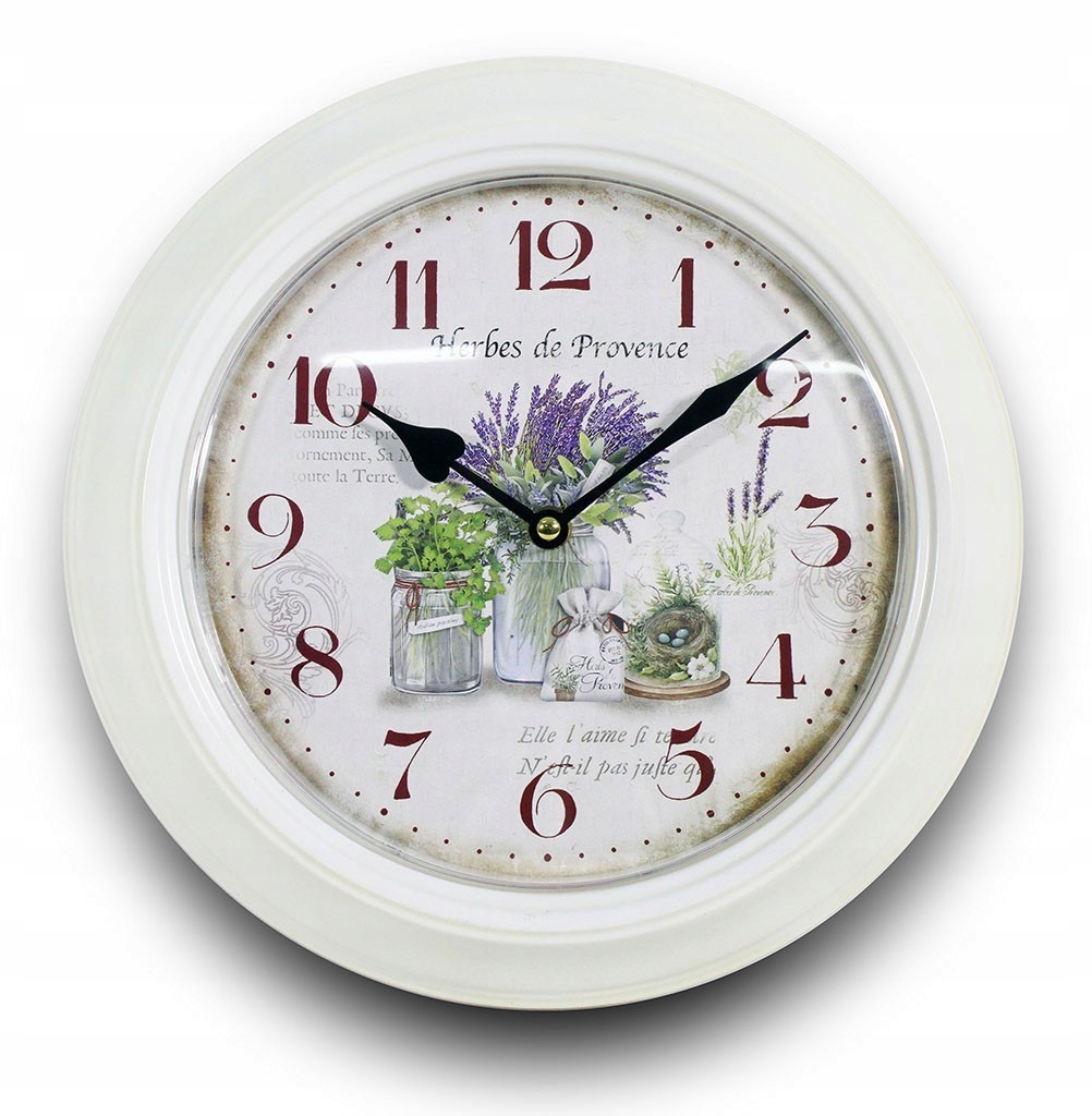 BIAŁY METALOWY ZEGAR W STYLU RETRO