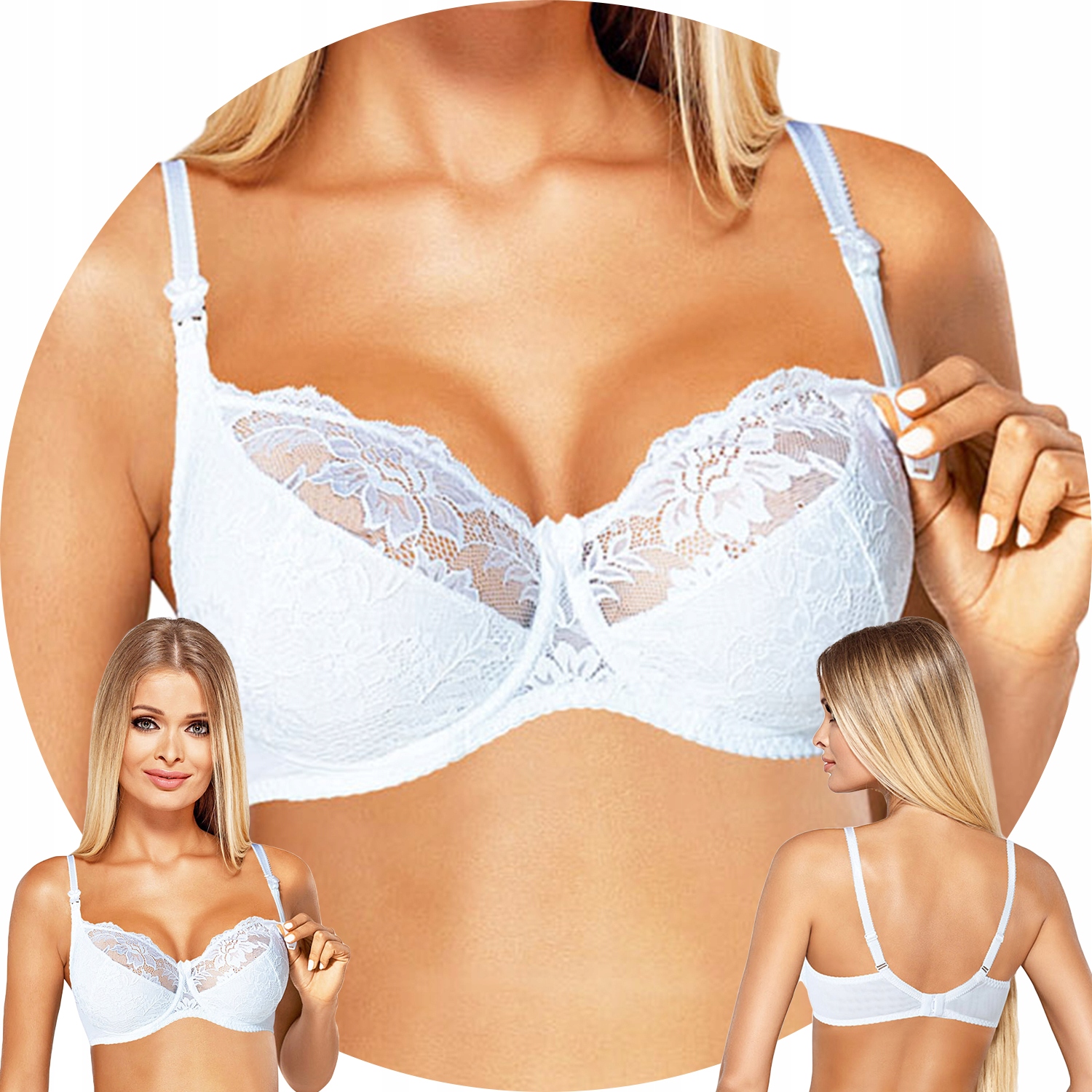 PariPari Jasmine Kojící podprsenka Měkká bílá 65D