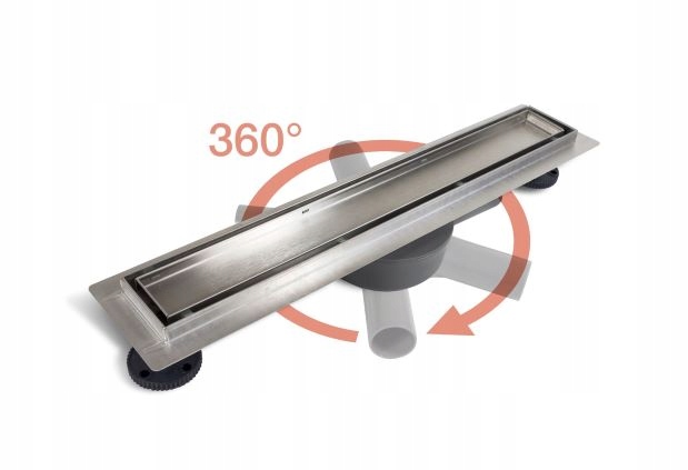 AQUAUNO 360 ODPŁYW LINIOWY 50 CM NISKI SYFON STAL WYSOKA PRZEPUSTOWOŚĆ Szerokość produktu 7 cm