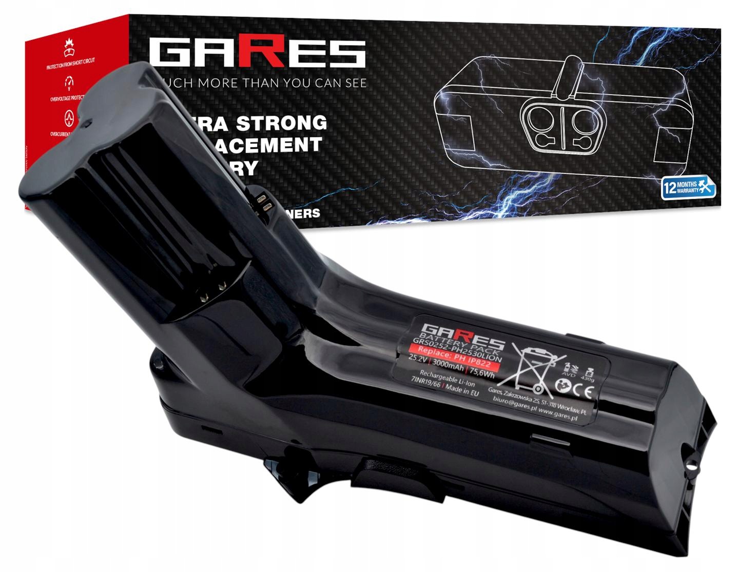 Akumulátor Gares pre Philips IP822 FC6903 FC6823 FC6826 XC8045 25,2V 3,0Ah