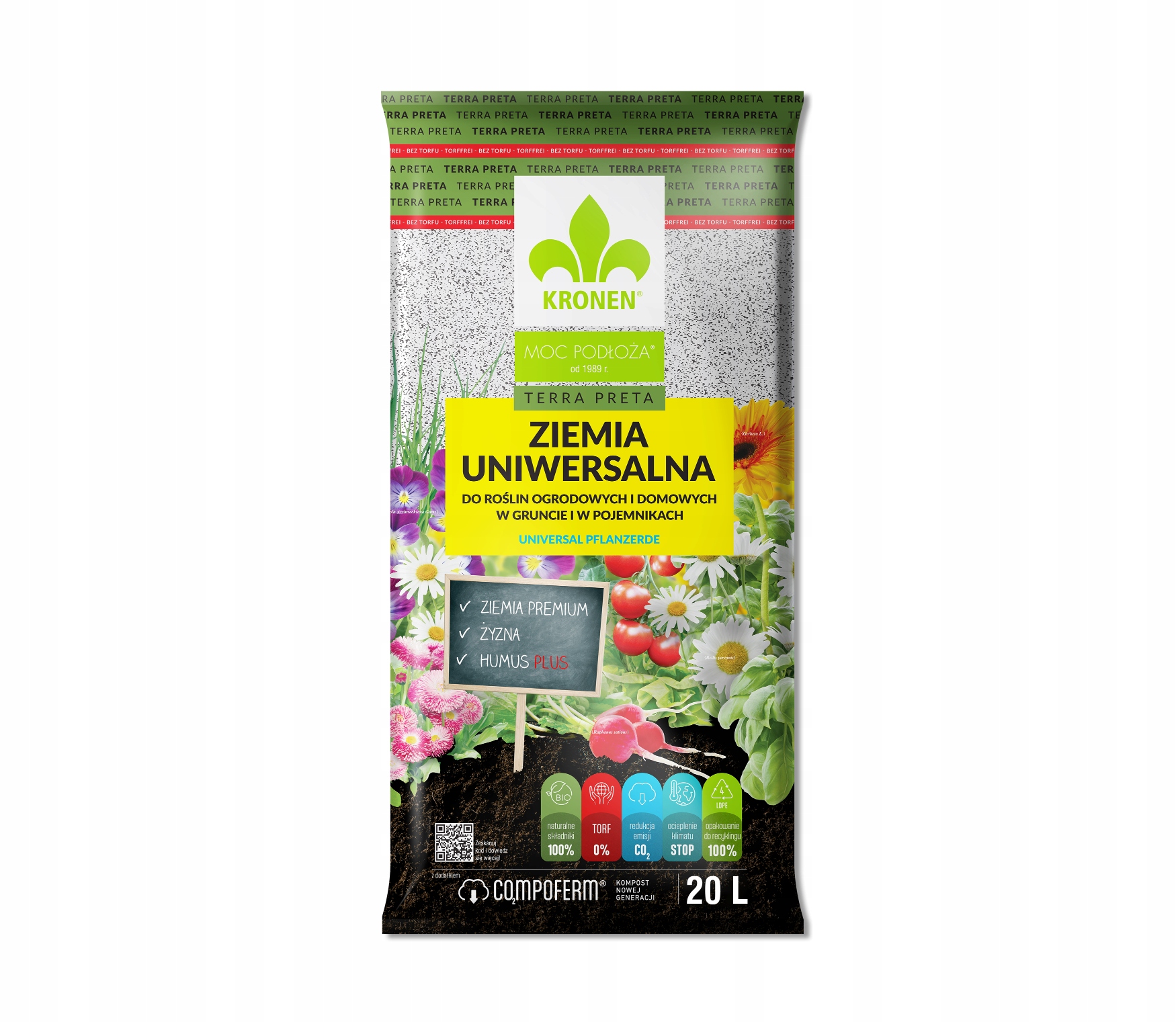 

Kronen Podłoże Ziemia Uniwersalna 20L Terra Preta