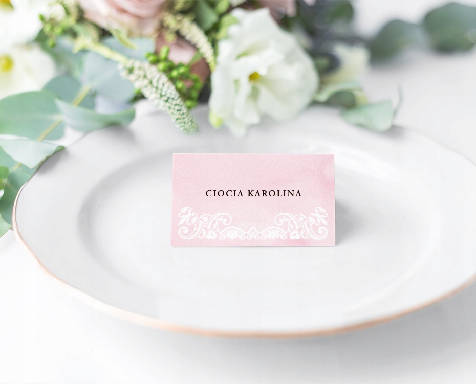 Winietki na stoły "Vintage" na komunię, pastelowy róż, 10szt Marka Hello Prints