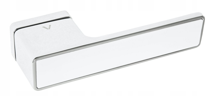 Kľučka Cube obdĺžniková, chróm/biela, Vds