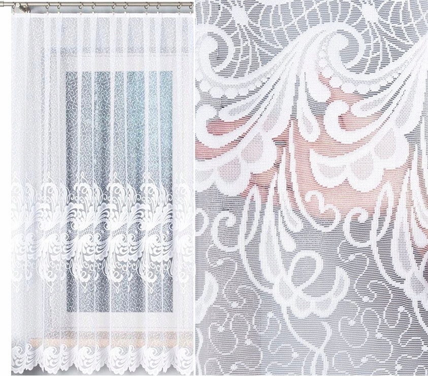 Iwona vzor 049312 vel 500x180cm žakárová záclona , rovná (s lemem)