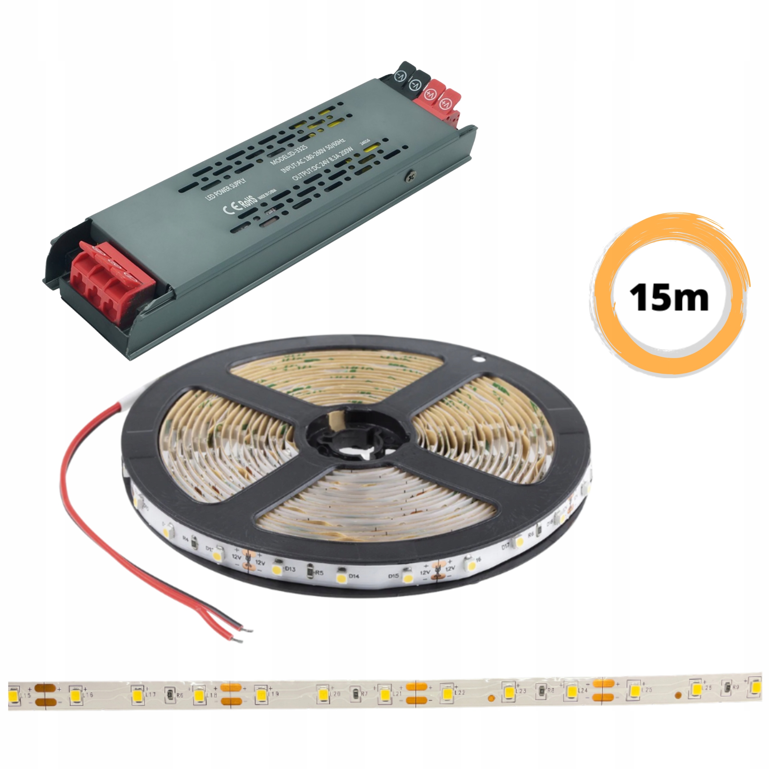 Set 15 m Led pásek Premium bílý teplý 12V