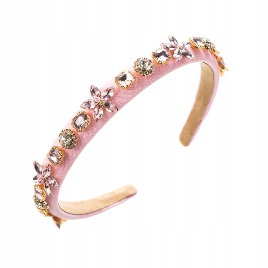 

Opaska mini jasny róż kryształki cyrkonie vintage