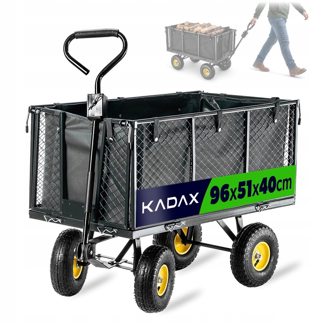 Záhradný Vozík 450 kg 200 L Transportný Kotúč Veľký Pevný XXL