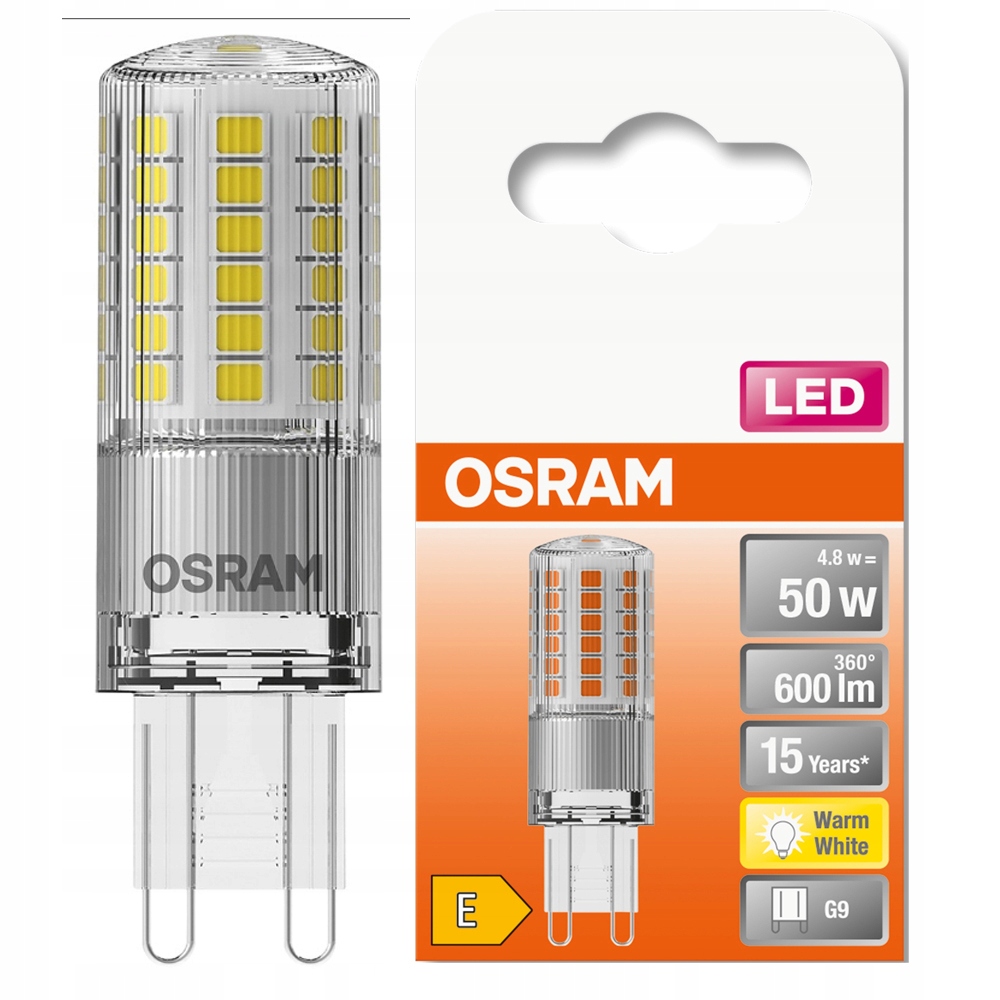

Żarówka Led 4,8W=50W G9 600LM Osram barwa 2700K