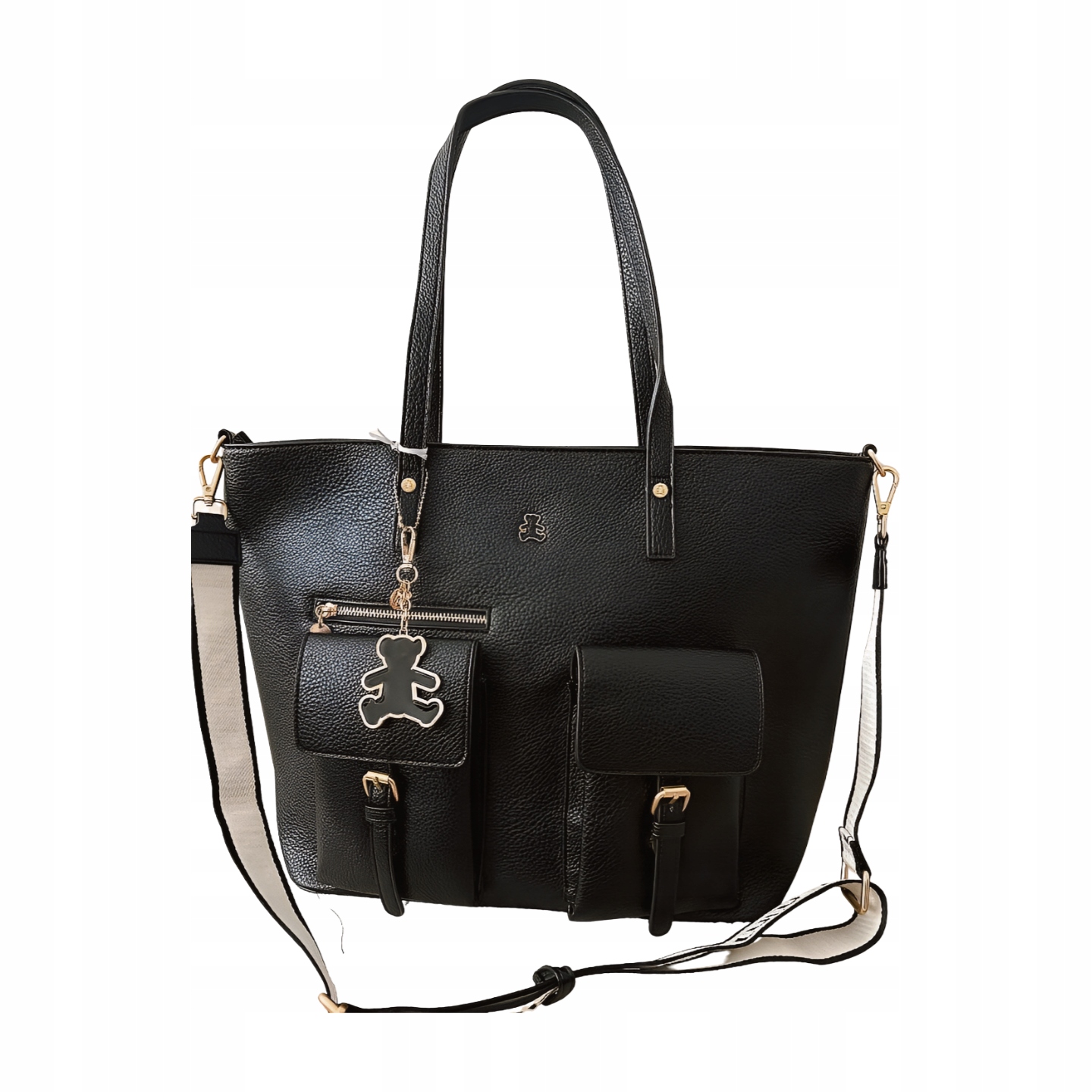 Lulu Castagnette černá shopper kabelka s kapsami