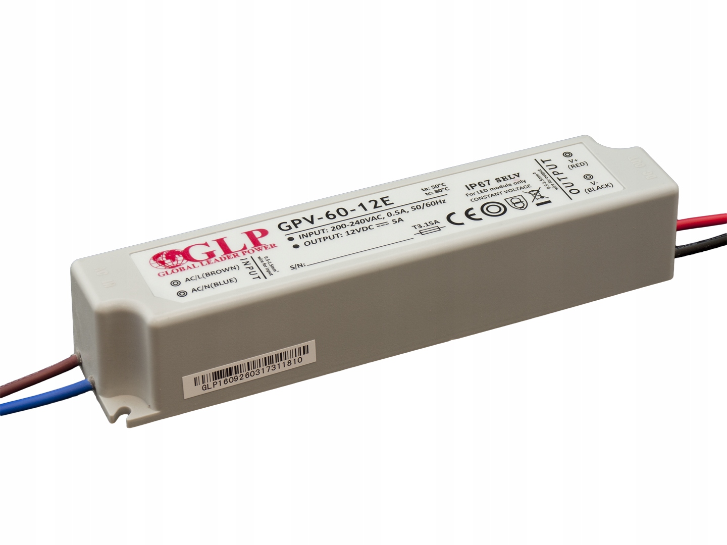 ZASILACZ GLP 60W 5A 12V IP67 GPV-60-12E .