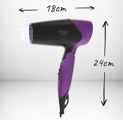 Suszarka AD 2260 1600W z Regulacją Nadmuchu i Składaną Rączką