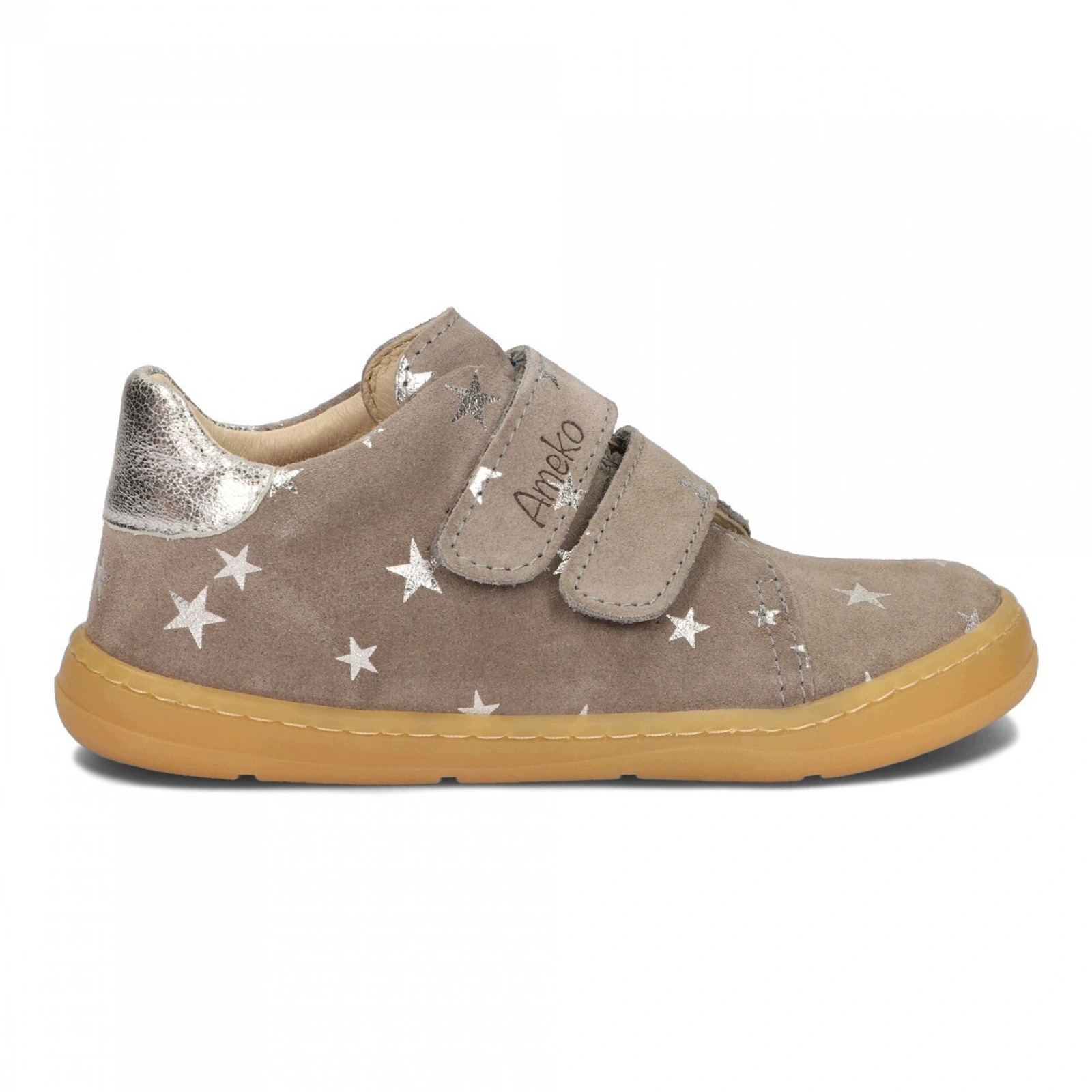 Półbuty barefoot skórzane dziecięce na rzepy Ameko Dash Silver Stars 25