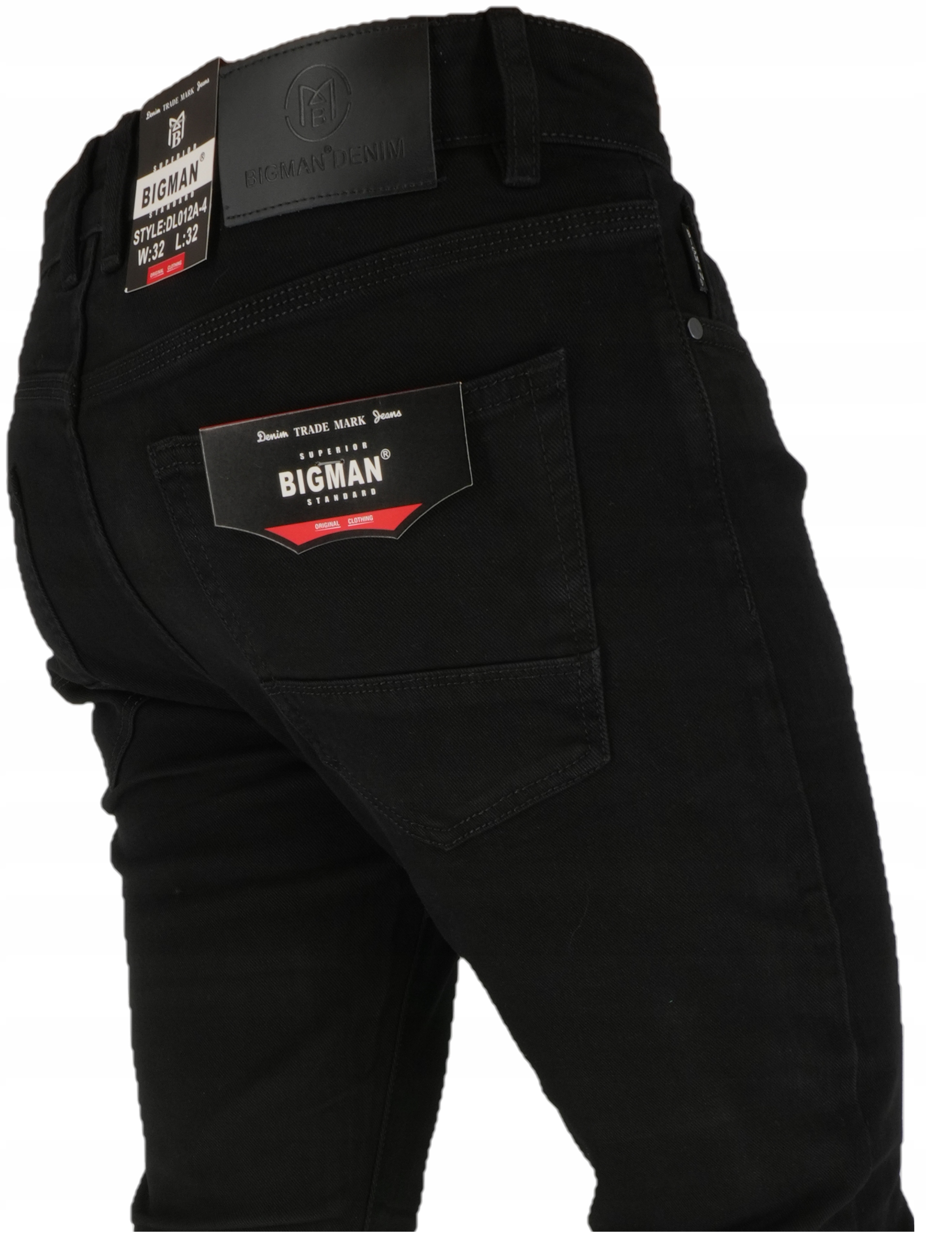 Spodnie Jeansy Męskie Proste Klasyczne Czarne DL012A wzrost 176cm L30 W32