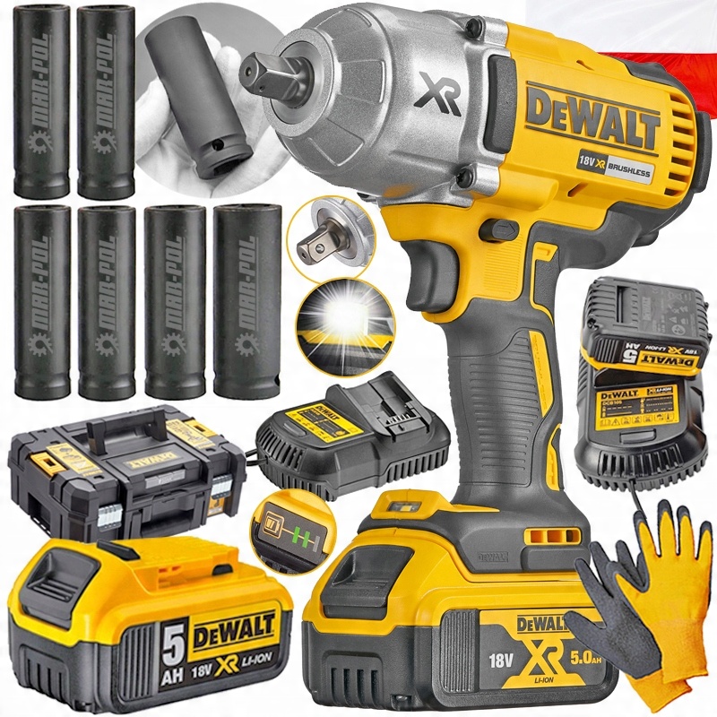 

DeWALT Udarowy Klucz DCF899P1 18V 5Ah Nasadki