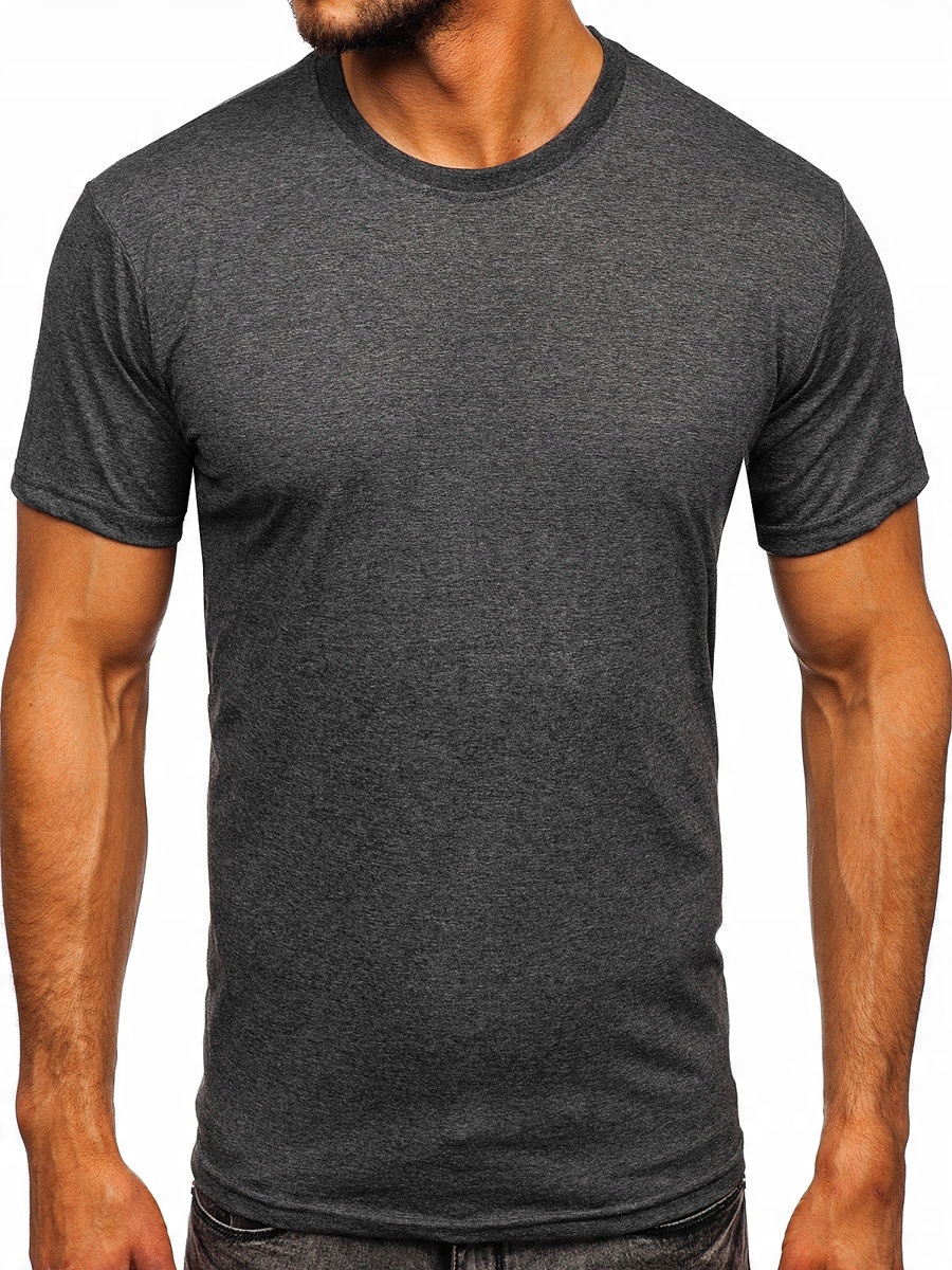 

T-shirt Męski Gładki Grafitowy 192397 Rozmiar_xl