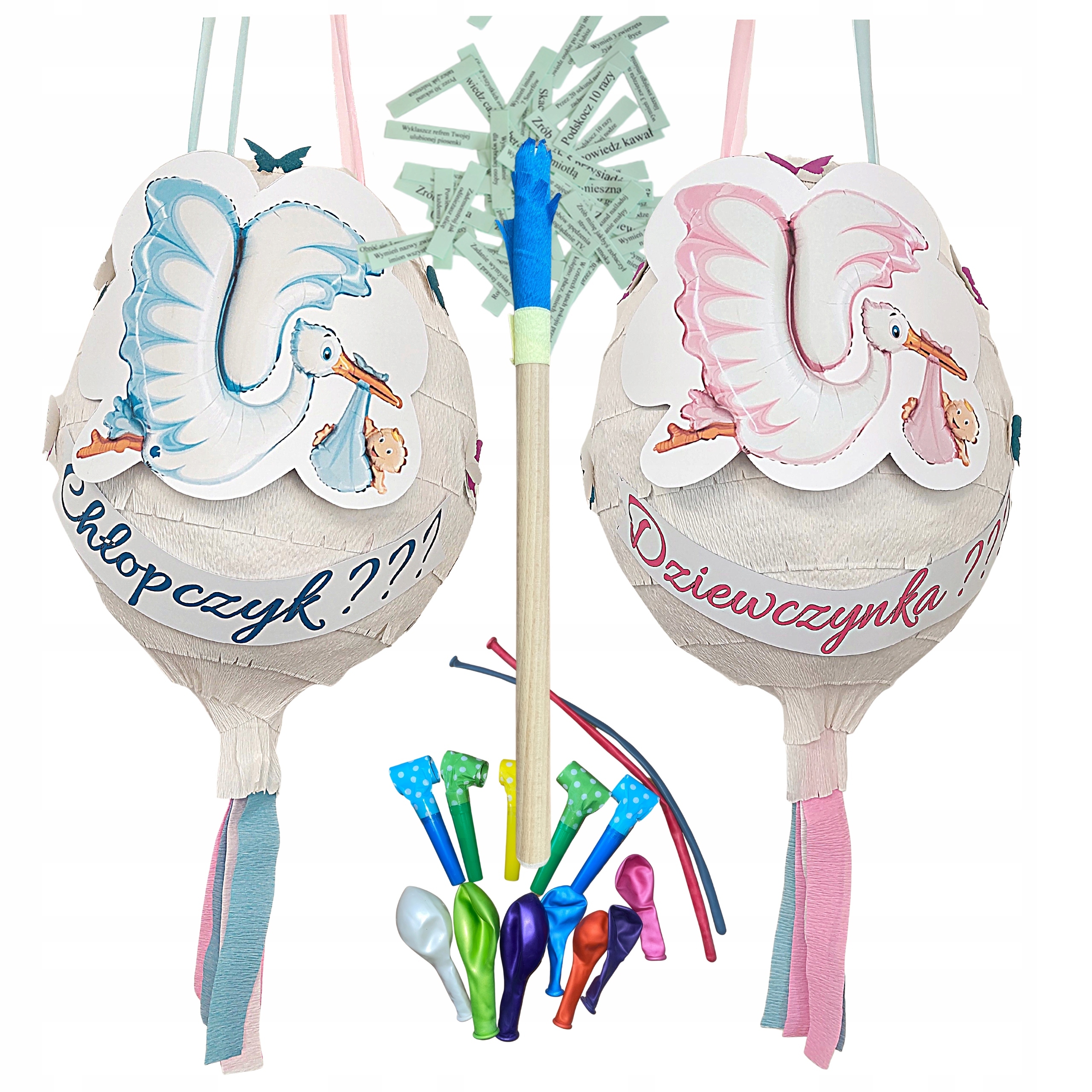 Zestaw PINIATA BABY SHOWER + kij + gratisy!