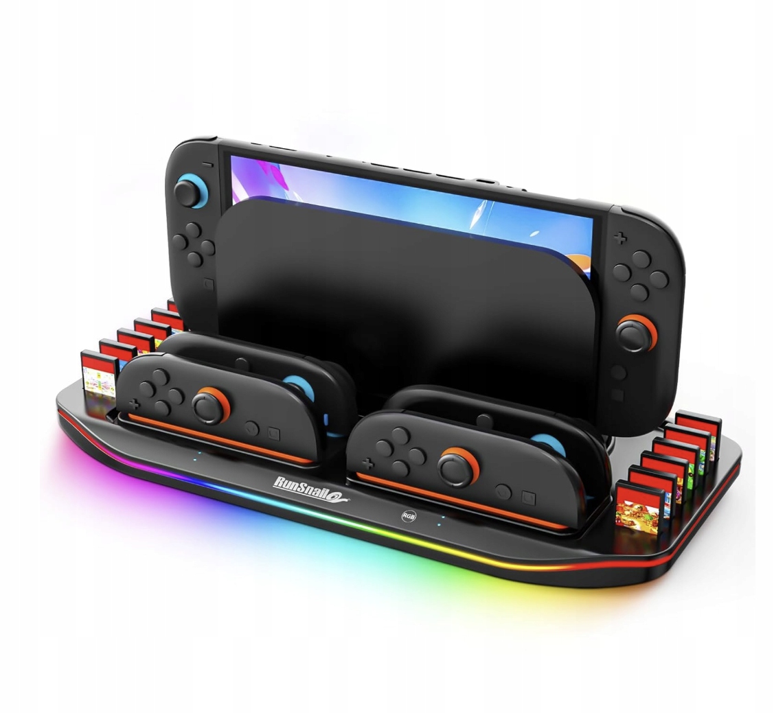 Ładowarka RunSnail do Nintendo Switch 2 JoyCon 4x Rgb Organizer