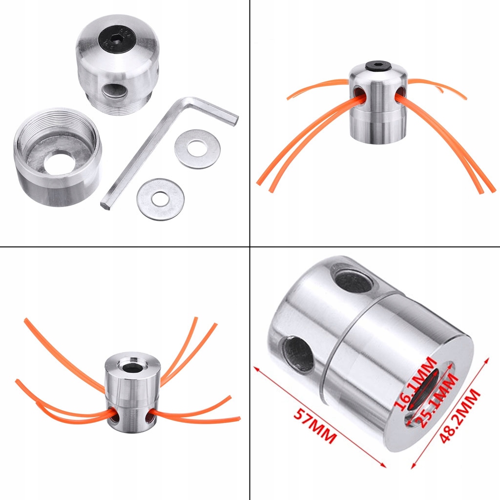 ALUMINIOWA GŁOWICA ŻYŁKOWA DO KOS Średnica 48 mm