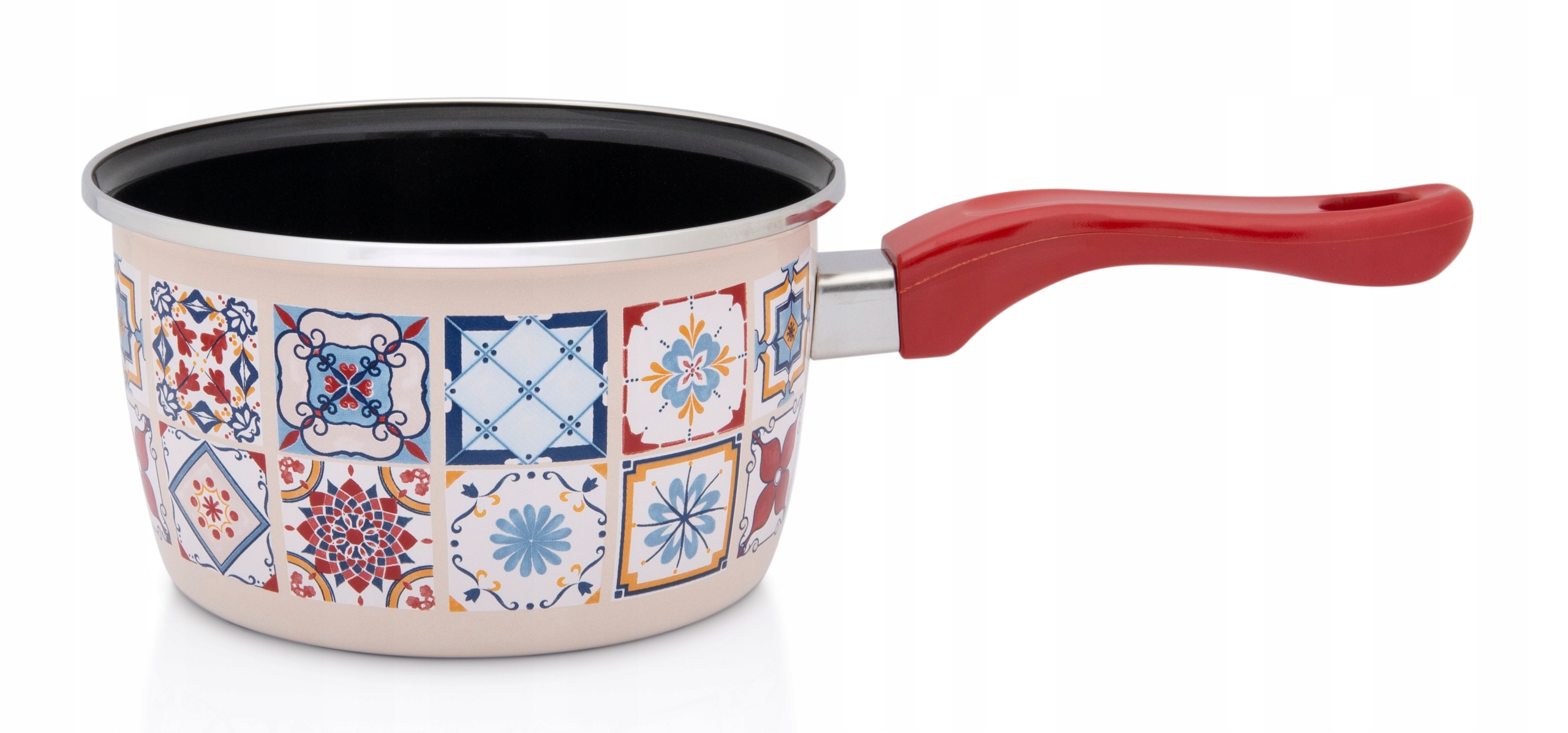 Rondel emaliowany, 16 cm 1.9L, idealny na prezent, kremowy, Porto