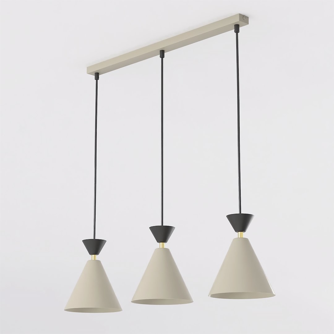Závěsná lampa Klever 3-bodová černá, ocel, 3x E14