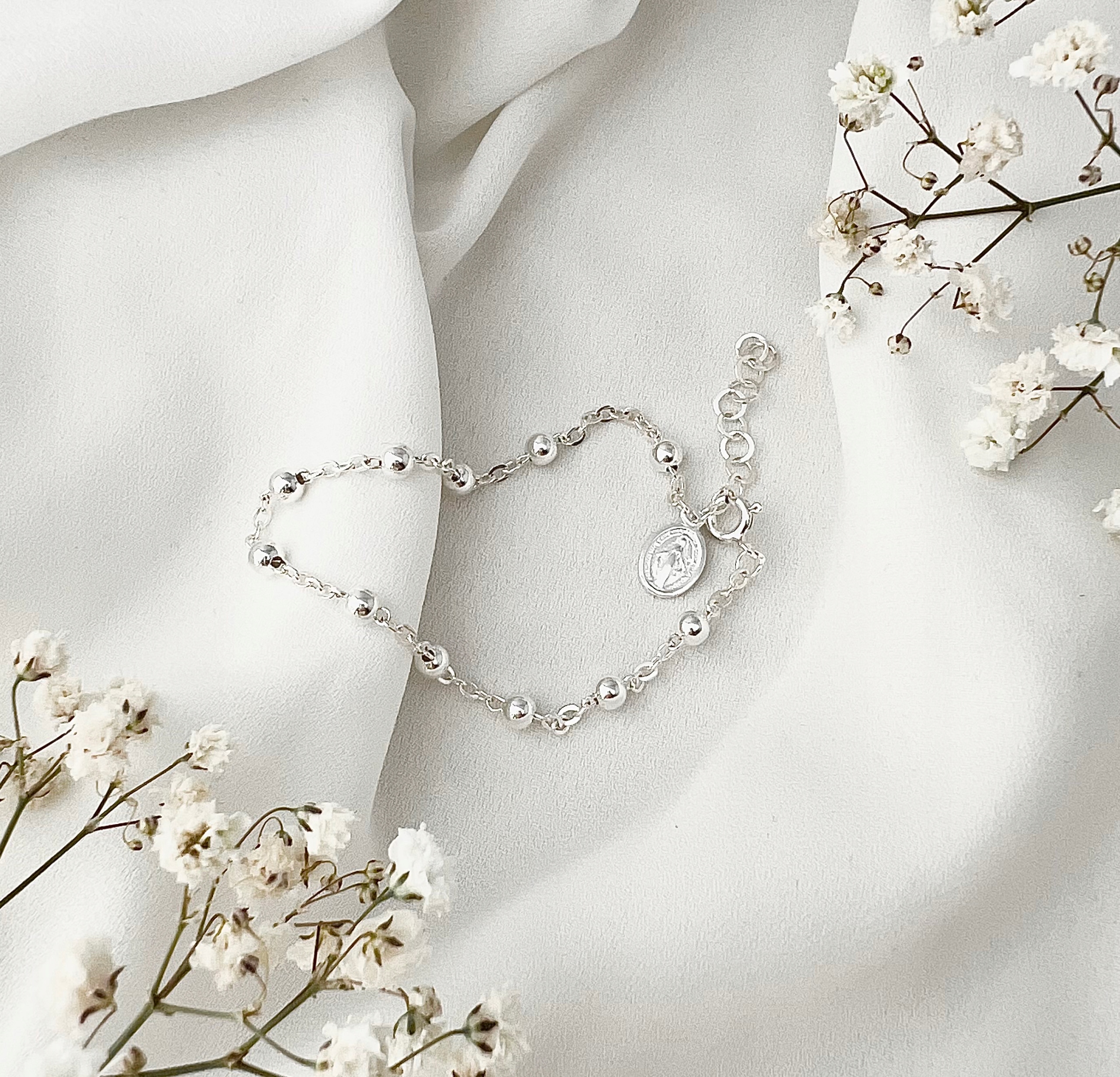 SREBRNA BRANSOLETKA RÓŻANIEC DZIESIĄTKA RÓŻAŃCA NA RĘKĘ EAN (GTIN) 5907371702678