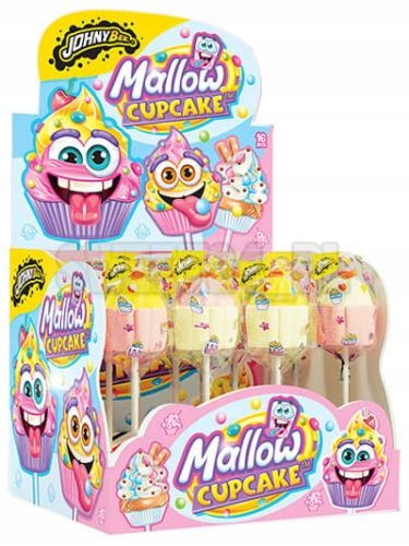 Levně Johny Bee Cukrové pěny s příchutí Tutti Frutti Mallow CupCake 35g 16 kusů