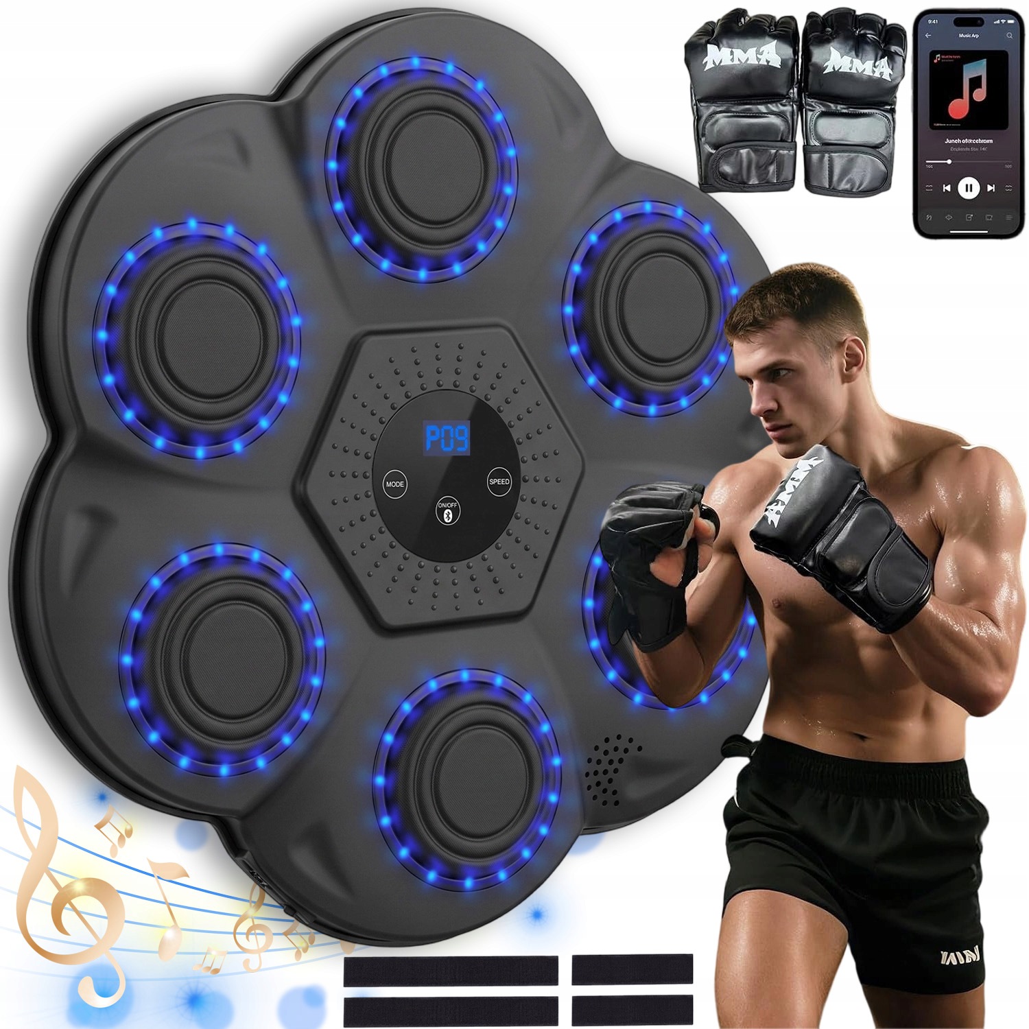Music Boxing Machine Boxovací Hudební Štít 9 Režim Bluetooth Rukavice