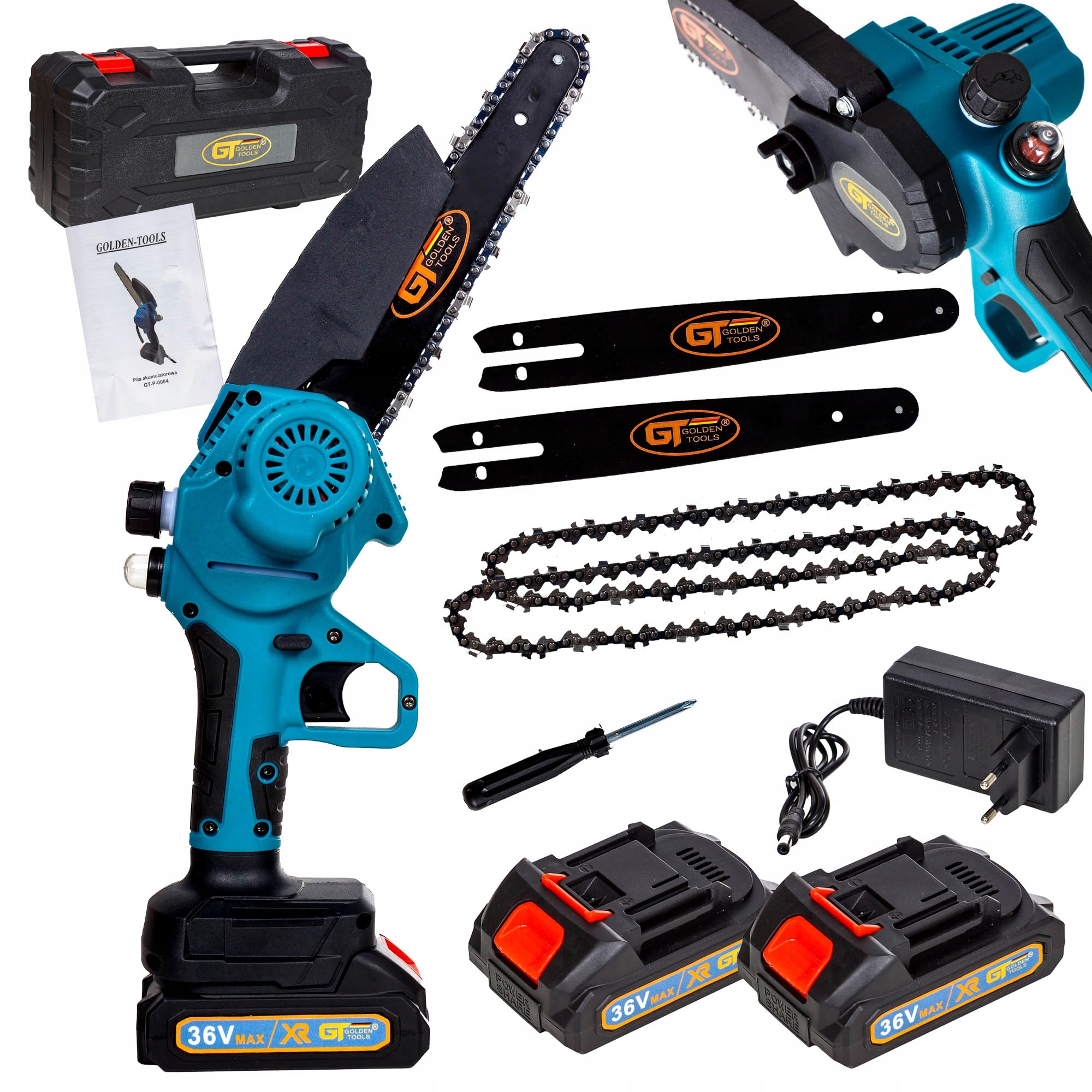 Piła Łańcuchowa 8CAL Akum. 8" 2XPROW 2xBATERIE Smarowanie Duży Silnik