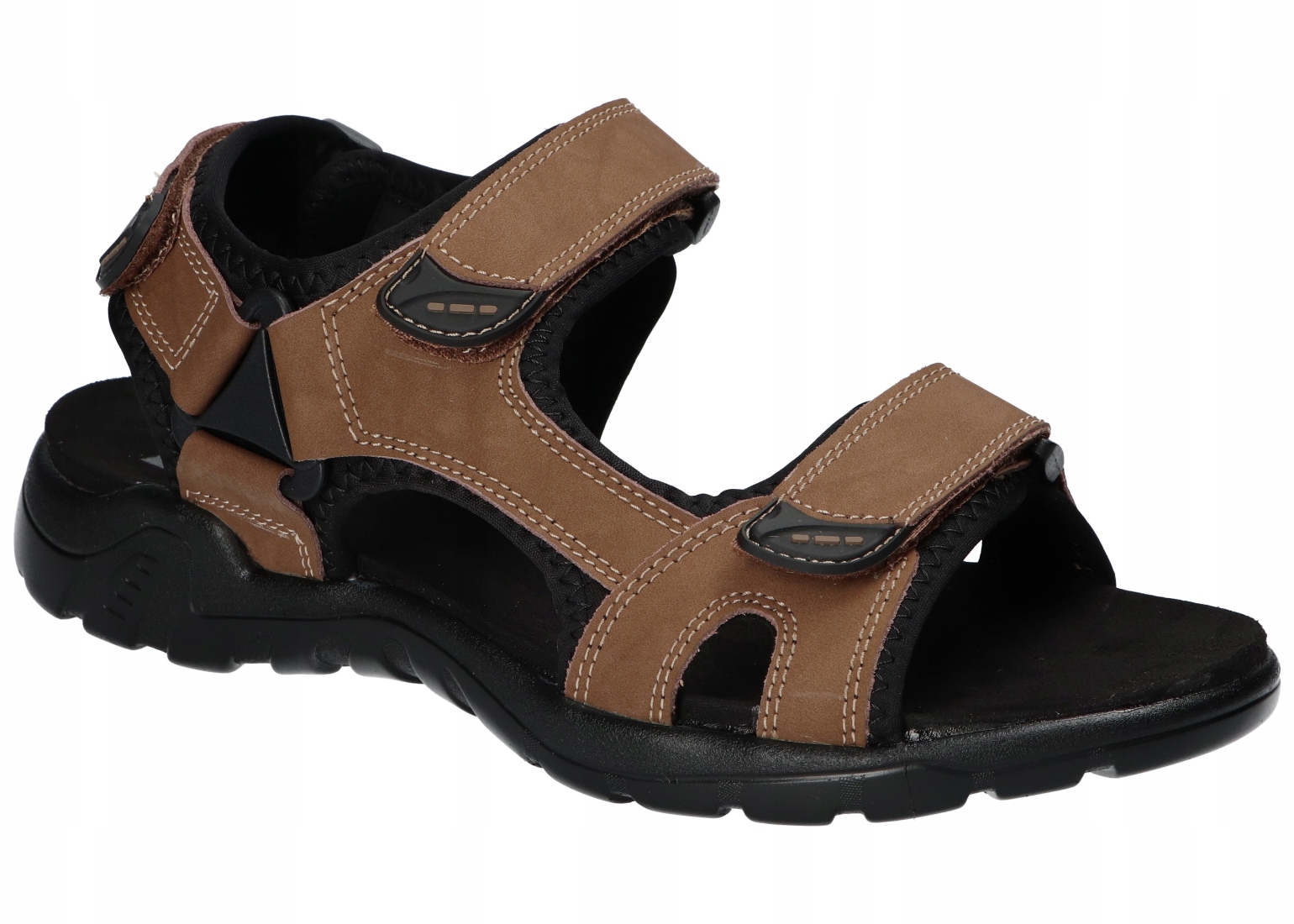 American Club CY194 Pevné Pánské Kožené Sandály Na Suchý Zip, Béžová Barva 40