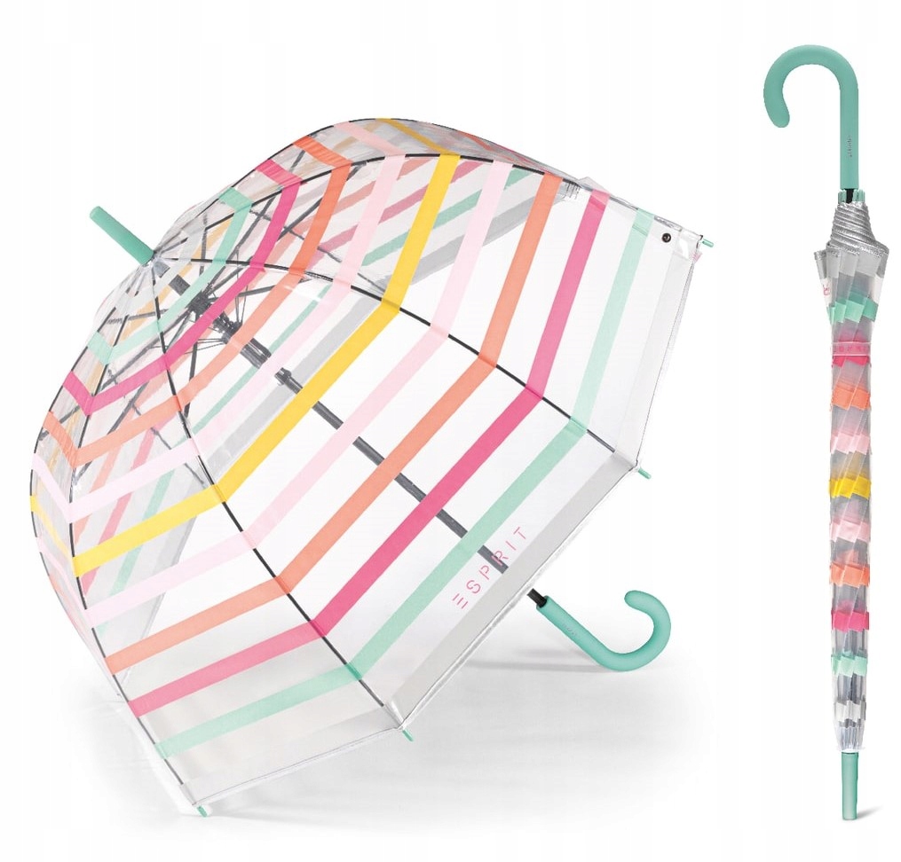 

Parasol długi Esprit transparent pastelowe paski
