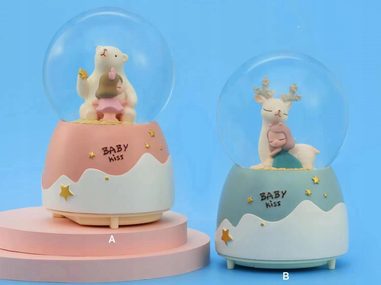 Kryształowa Kula Śnieżna Z Pozytywką jeleń i girl Bohater / Bajka Inny