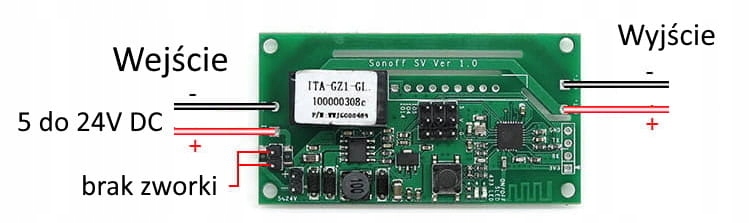Sonoff SV moduł WiFi z ESP8266 oraz przekaźnikiem Waga produktu z opakowaniem jednostkowym 0.009 kg