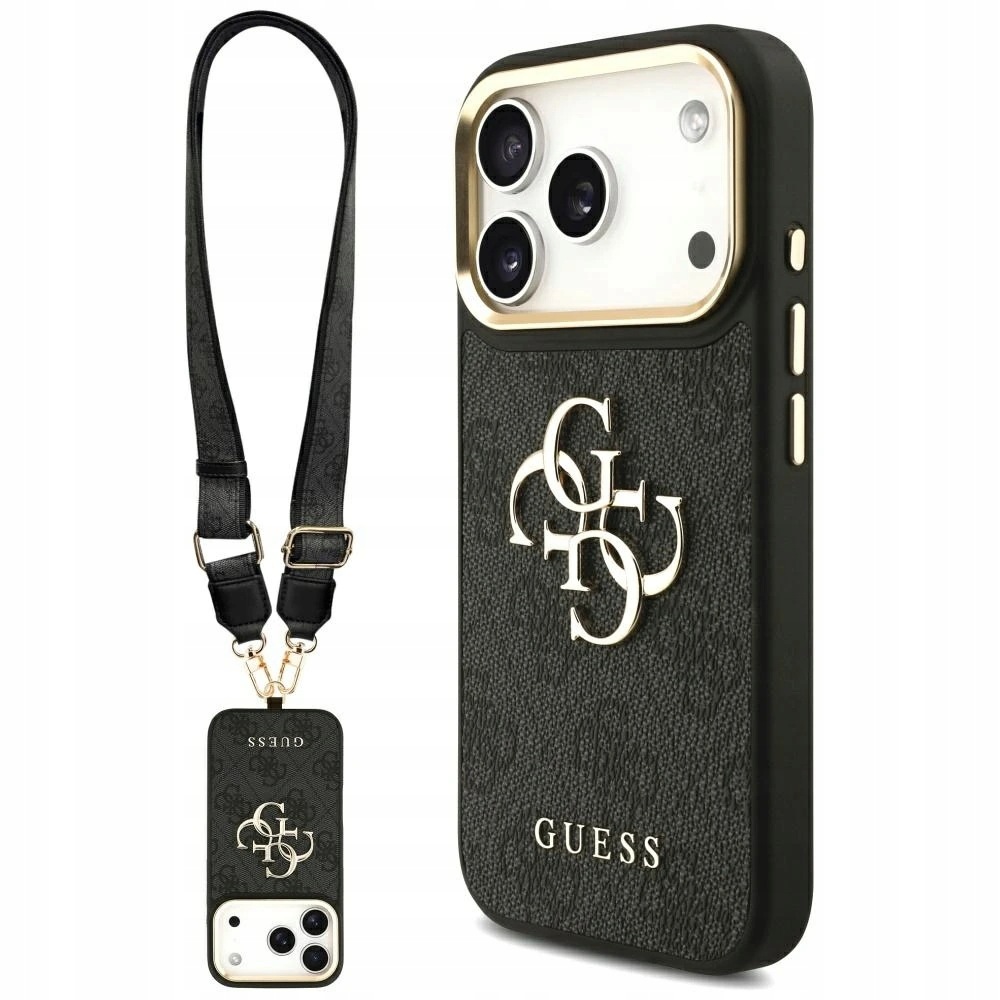 Guess Big 4G Classic Logo MagSafe etui do iPhone 17 Pro czarne