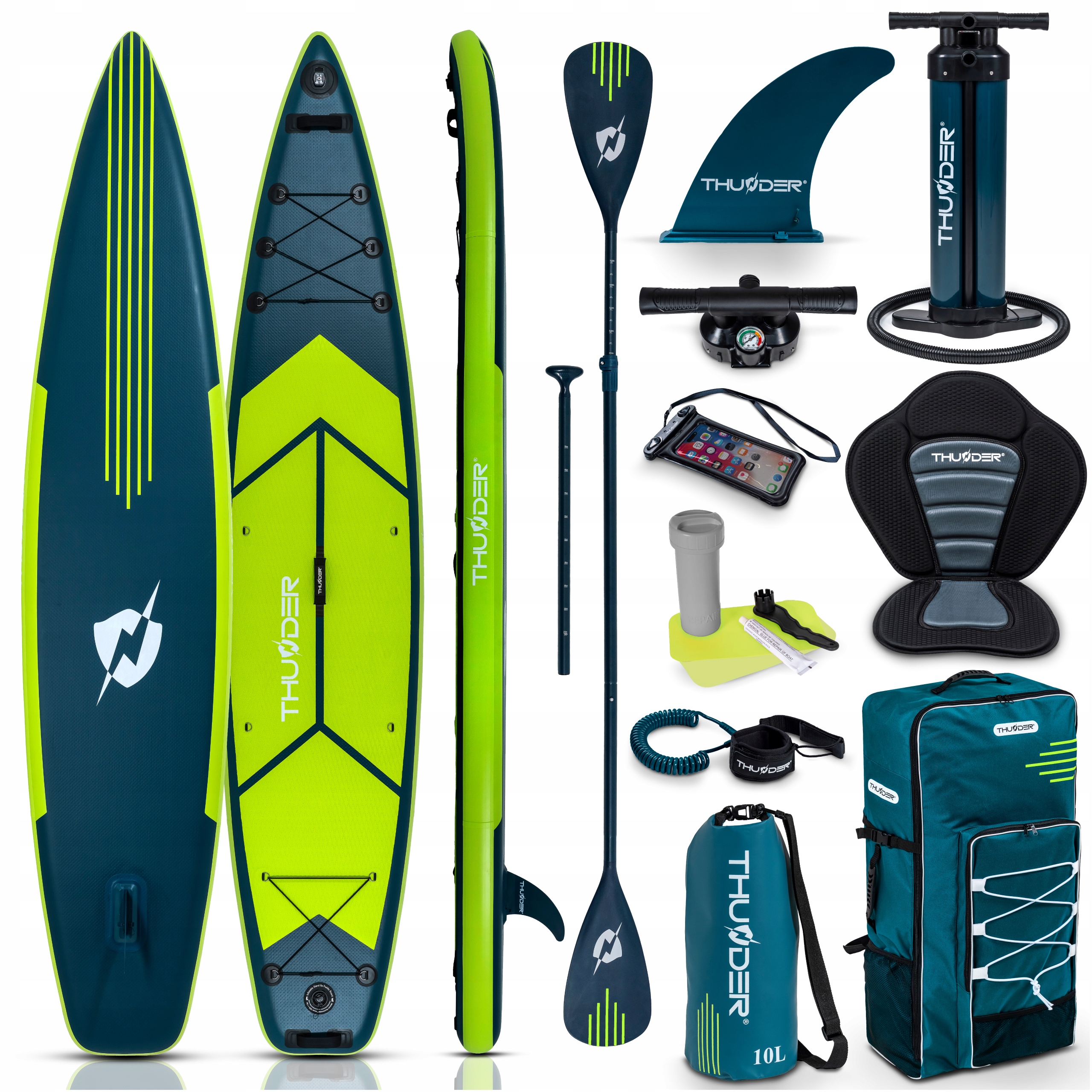 Nafukovací paddleboard s plaveckým sedadlem GoPro 365 cm pádlo Thunder