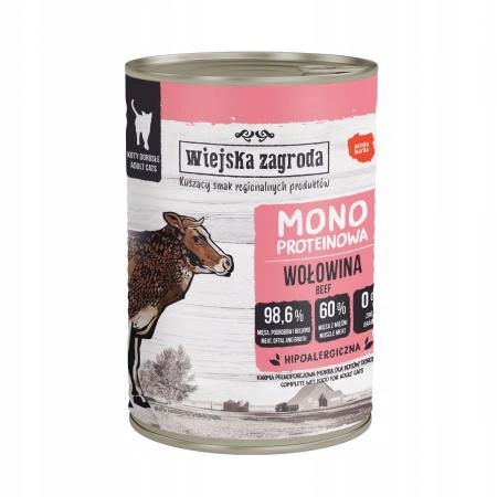 Wiejska Zagroda Monoproteinová pro kočky Hovězí maso 400 g